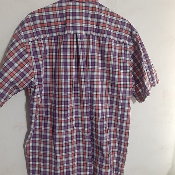 Cinch Men's Short Sleeve Button Down Plaid Cotton Shirt in Size M - Picture 3 of 4